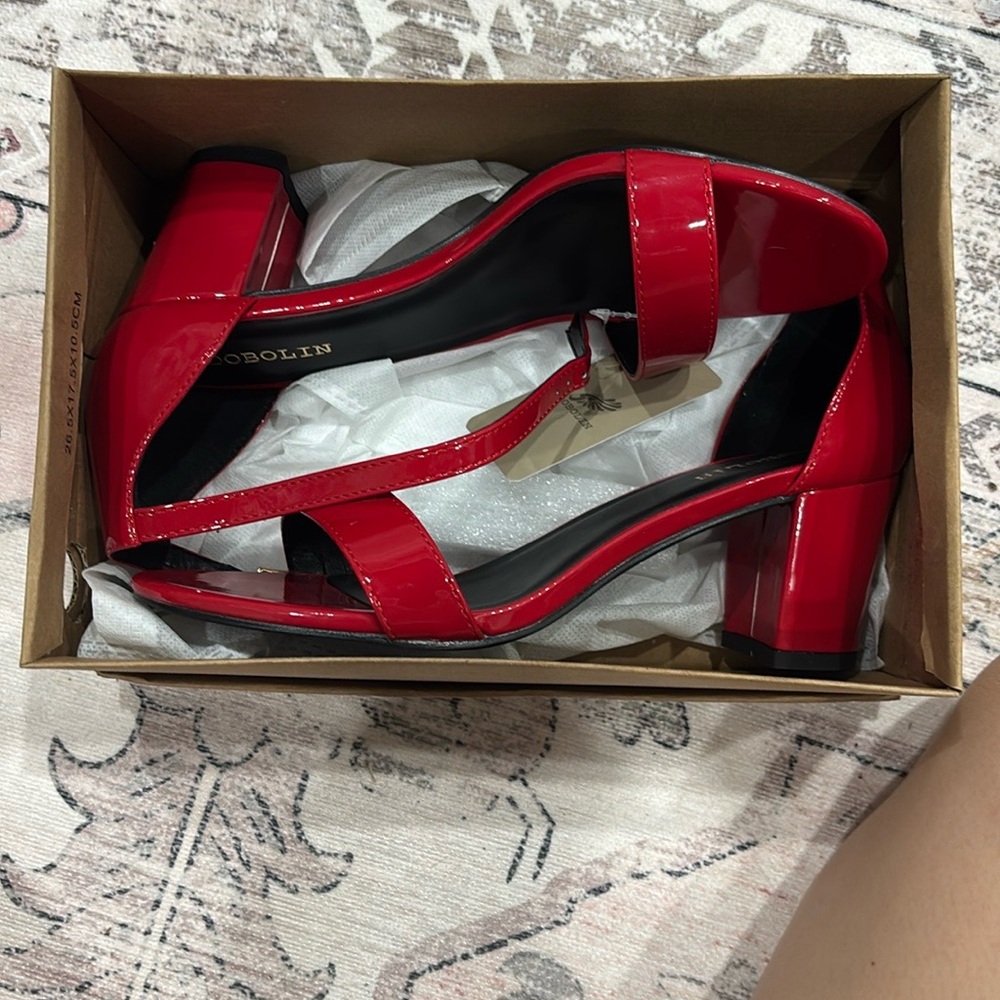 Women's Red Heeled Sandals